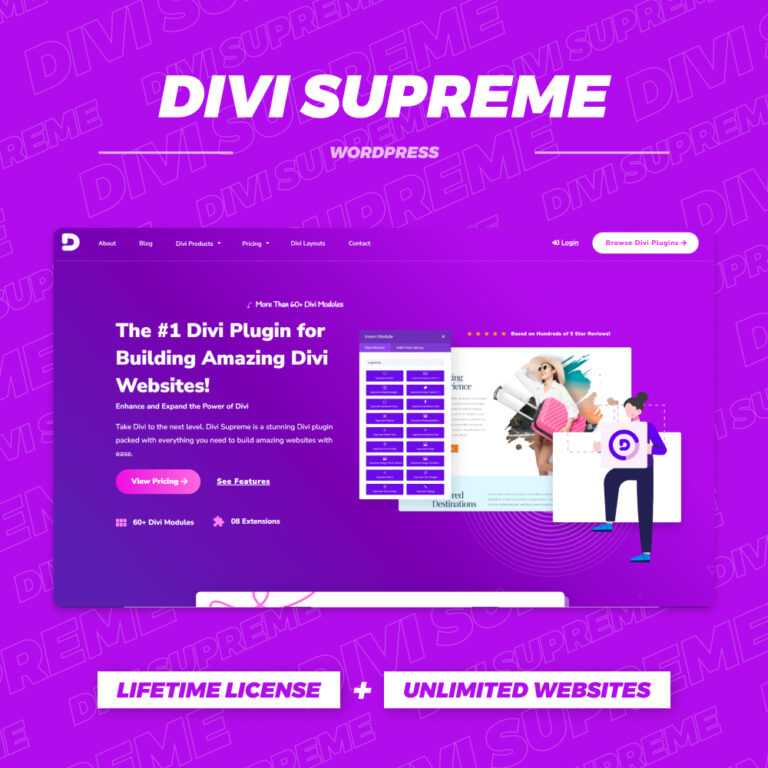 Divi supreme with original license key lifetime updates 